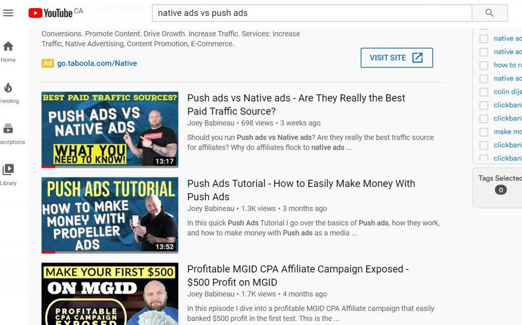 A screen shot of a YouTube video demonstrating selling affiliate products.