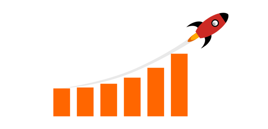 A rocket is soaring up a graph to drive traffic to your website.